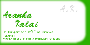 aranka kalai business card